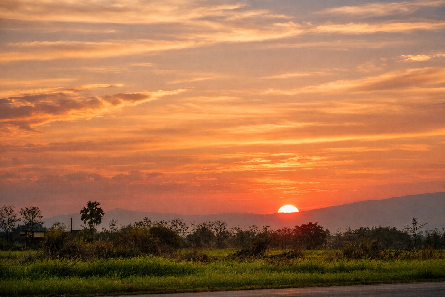 Sunset over the airfield