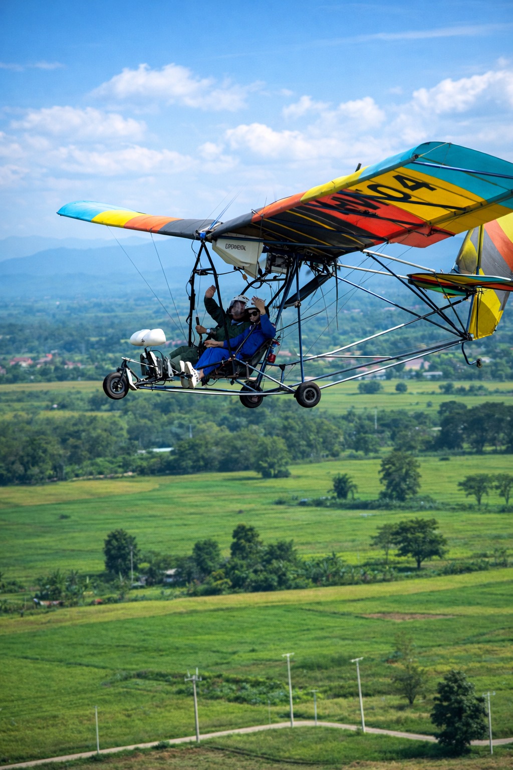 Ultralight low pass over the fields